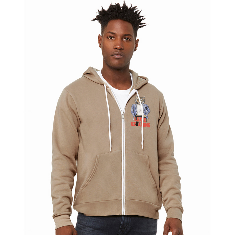 Bella + Canvas Unisex Full Zip Hoodie - tan