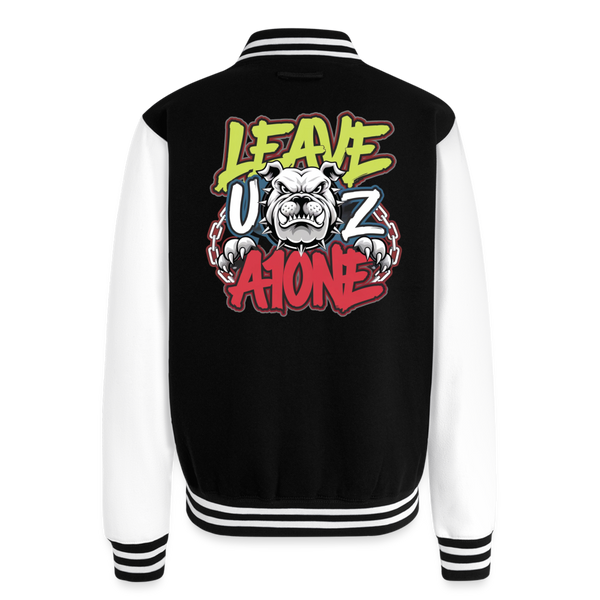 Just Hoods Heavyweight Letterman Jacket - black/white