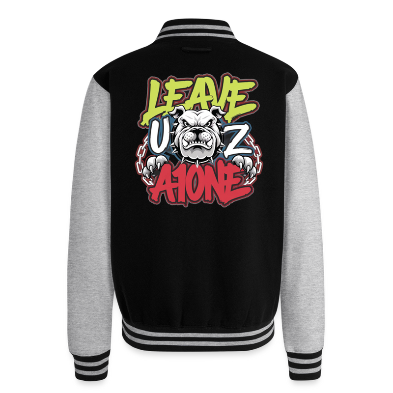 Just Hoods Heavyweight Letterman Jacket - black/heather grey