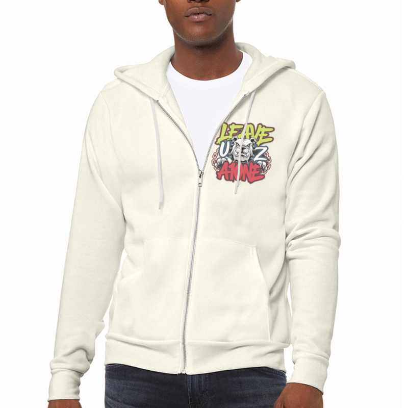 Bella + Canvas Unisex Full Zip Hoodie - vintage white