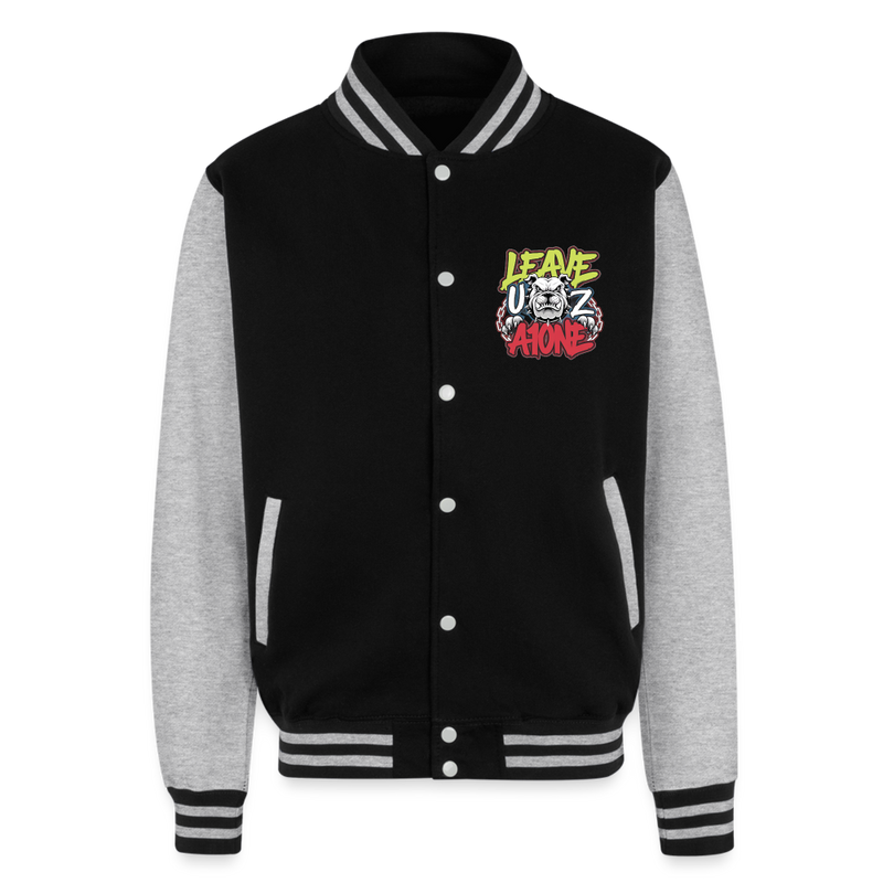 Just Hoods Heavyweight Letterman Jacket - black/heather grey