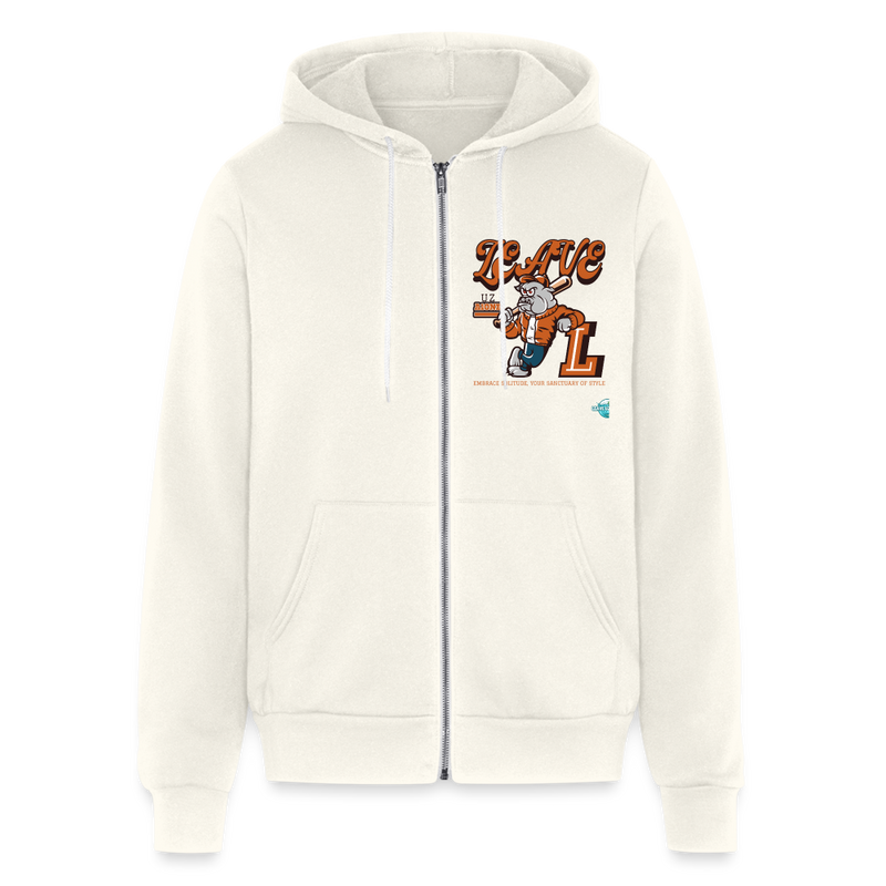 Bella + Canvas Unisex Full Zip Hoodie - vintage white