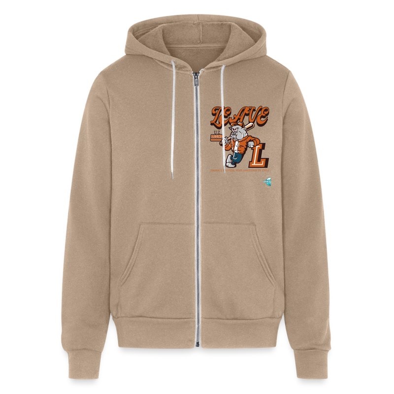 Bella + Canvas Unisex Full Zip Hoodie - tan