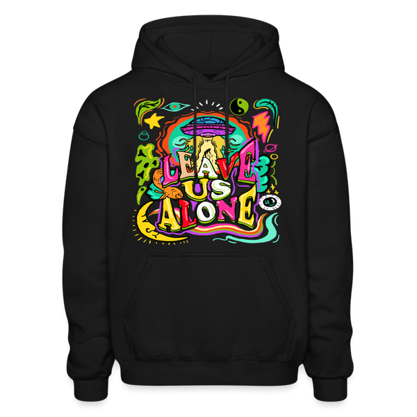 Leave Us Alone Heavy Blend Adult Hoodie - black