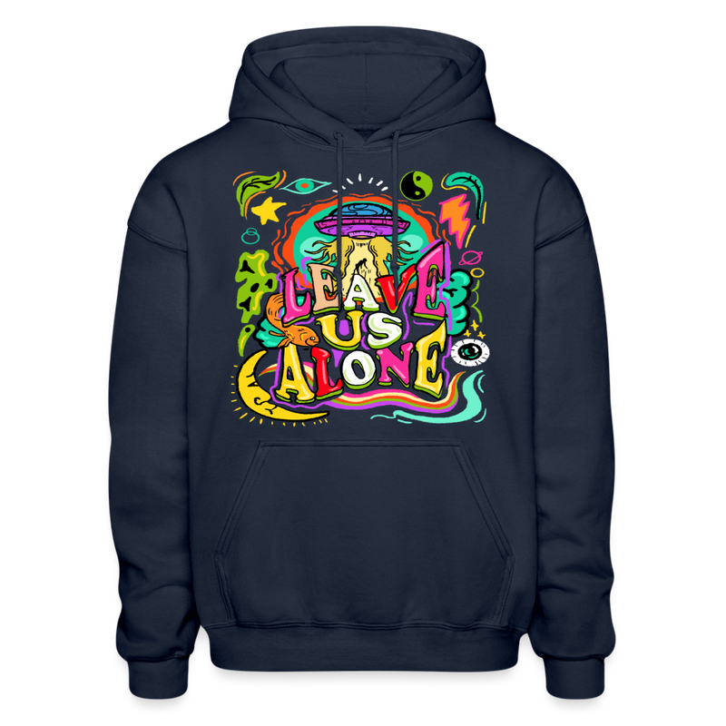 Leave Us Alone Heavy Blend Adult Hoodie - navy